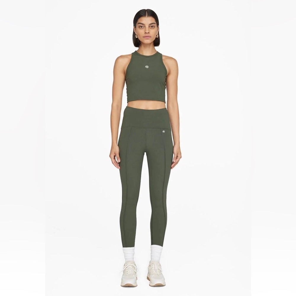 ANINE BING Sport Olive Bran 7/8 Leggings XXS XS